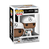 Figurina Funko POP! model Lewis Hamilton versiune AMG Petronas F1 cu sapca inaltime 10cm material Vinyl licenta