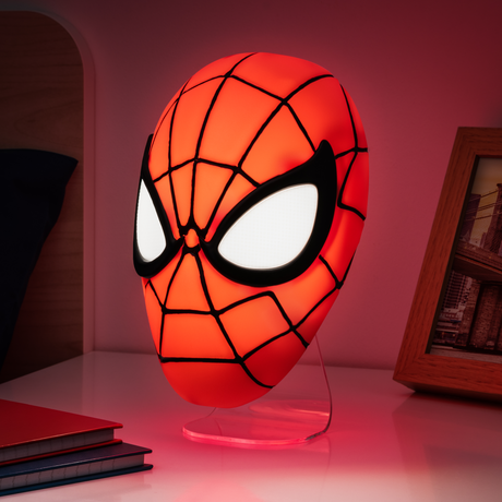 Lampa 3D model Spiderman decoratiune luminoasa LED USB 22cm forma Masca licenta oficiala Marvel - Lampa