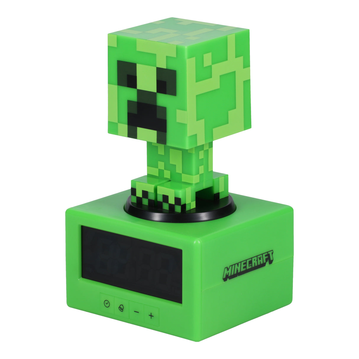 Ceas cu alarma model Creeper - Minecraft sunet lumina de noapte LED ceas cu alarma inaltime 16 cm baterii 3xAA licenta