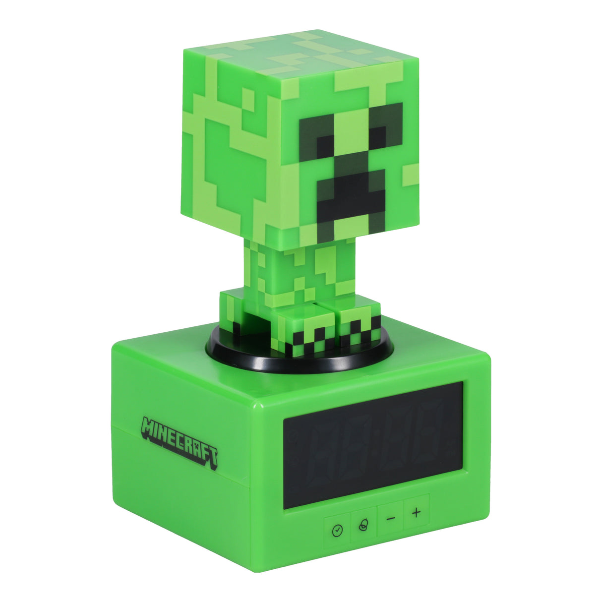 Ceas cu alarma model Creeper - Minecraft sunet lumina de noapte LED ceas cu alarma inaltime 16 cm baterii 3xAA licenta