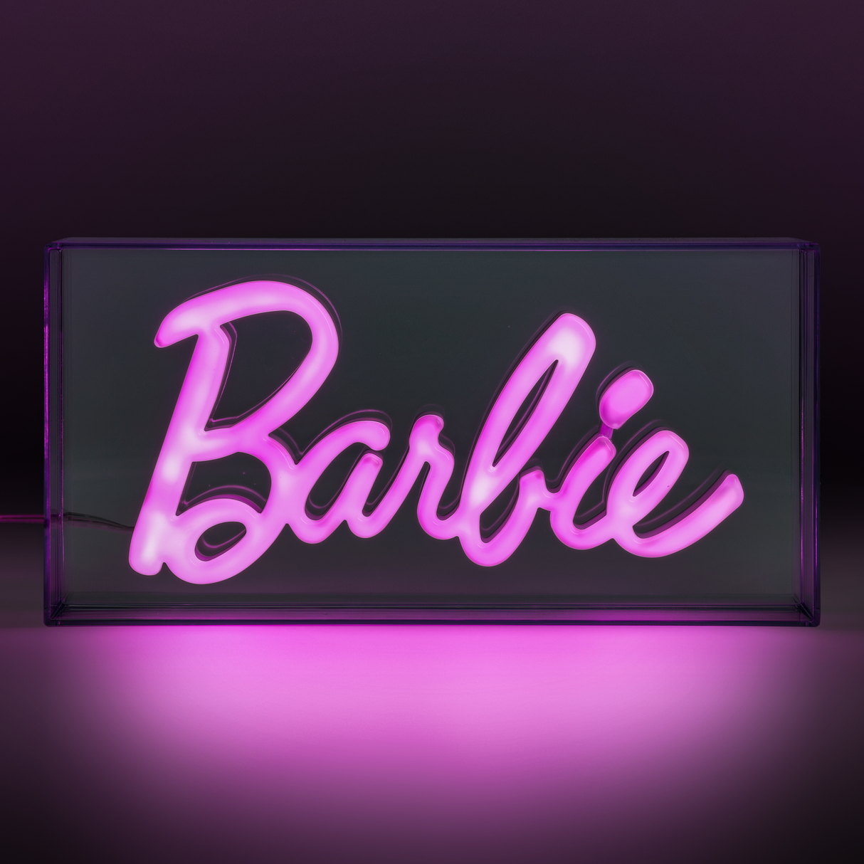 Lampa decorativa model Barbie de veghe noptiera birou sau gaming semn luminos LED NEON forma logo licenta Mattel - Lampa