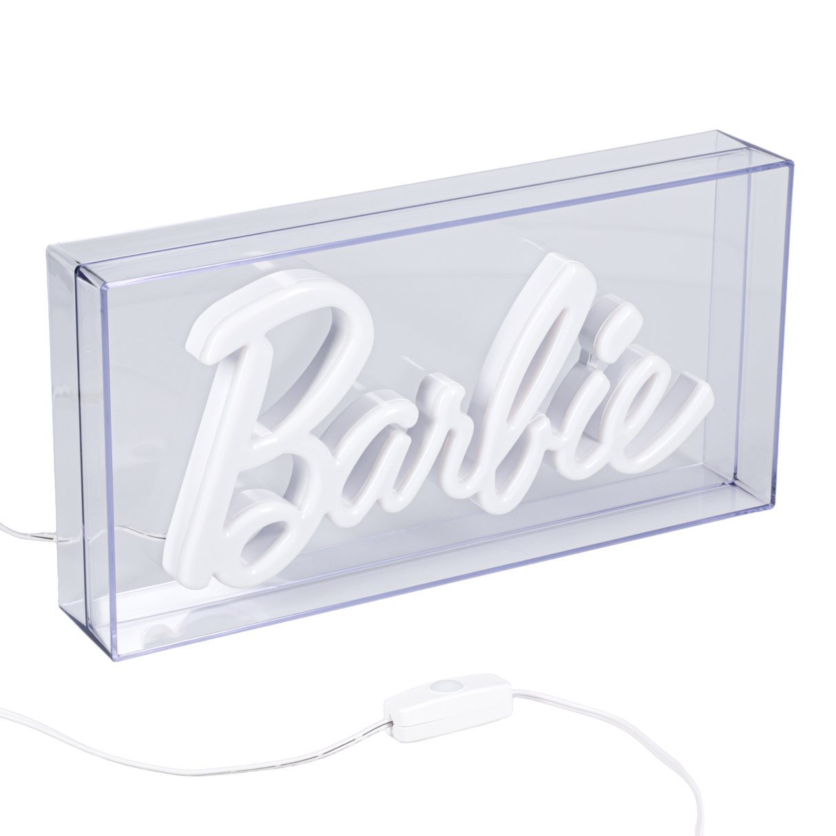 Lampa decorativa model Barbie de veghe noptiera birou sau gaming semn luminos LED NEON forma logo licenta Mattel - Lampa