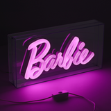 Lampa decorativa model Barbie de veghe noptiera birou sau gaming semn luminos LED NEON forma logo licenta Mattel - Lampa