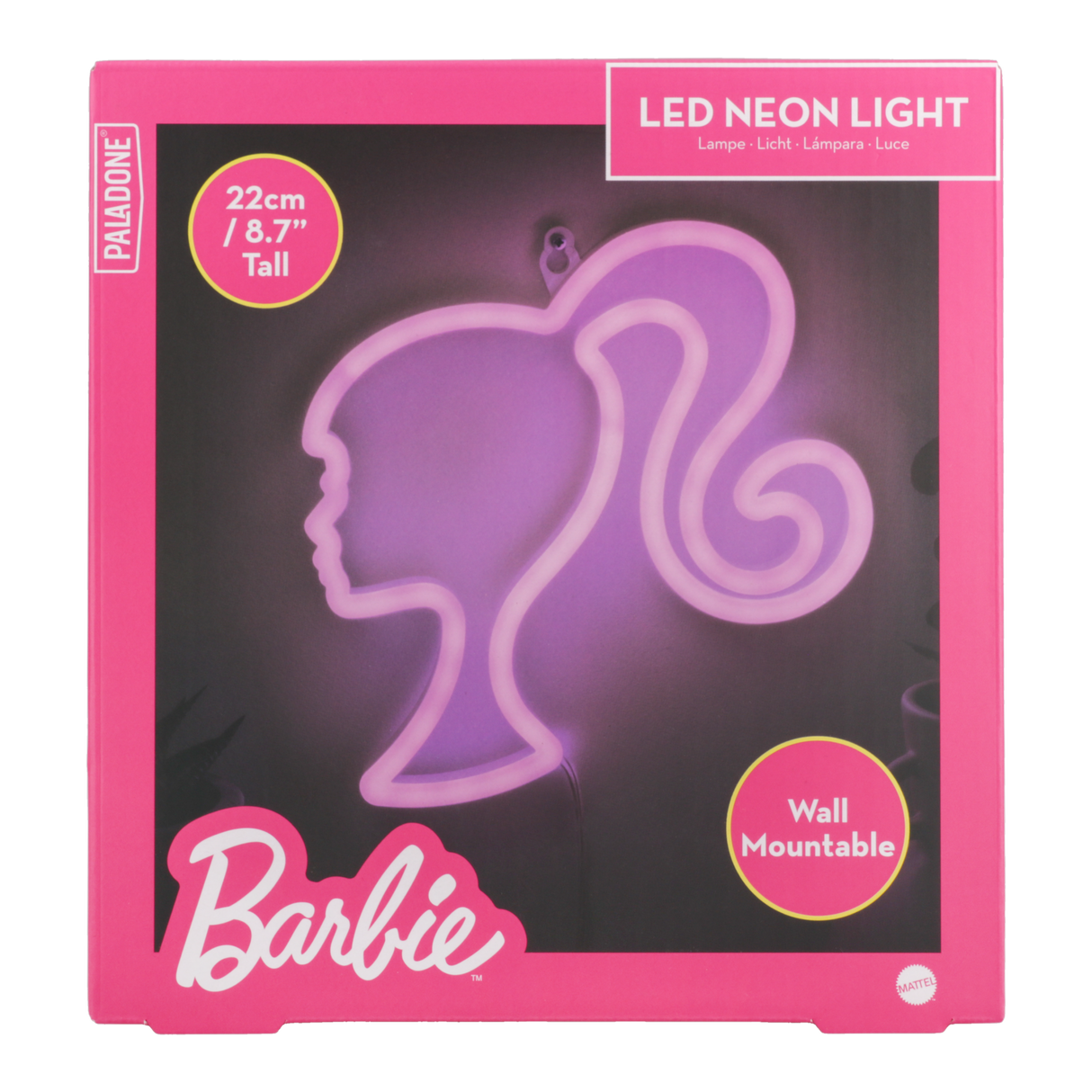 Lampa decorativa model cap Barbie de veghe noptiera birou sau gaming semn luminos LED NEON forma cap papusa inaltime