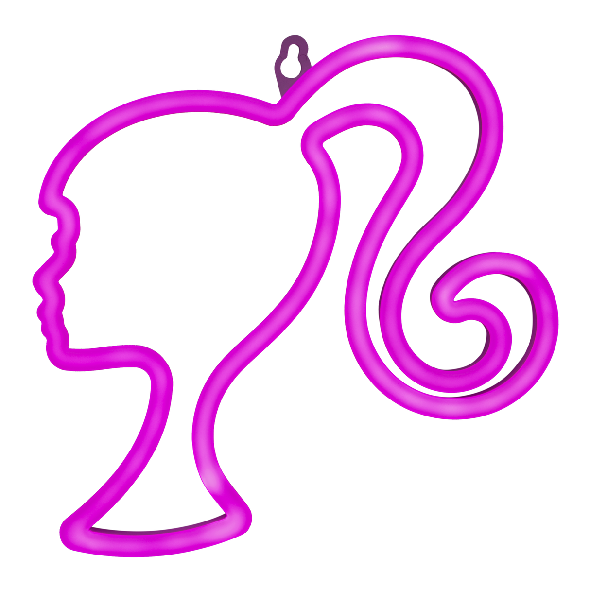 Lampa decorativa model cap Barbie de veghe noptiera birou sau gaming semn luminos LED NEON forma cap papusa inaltime