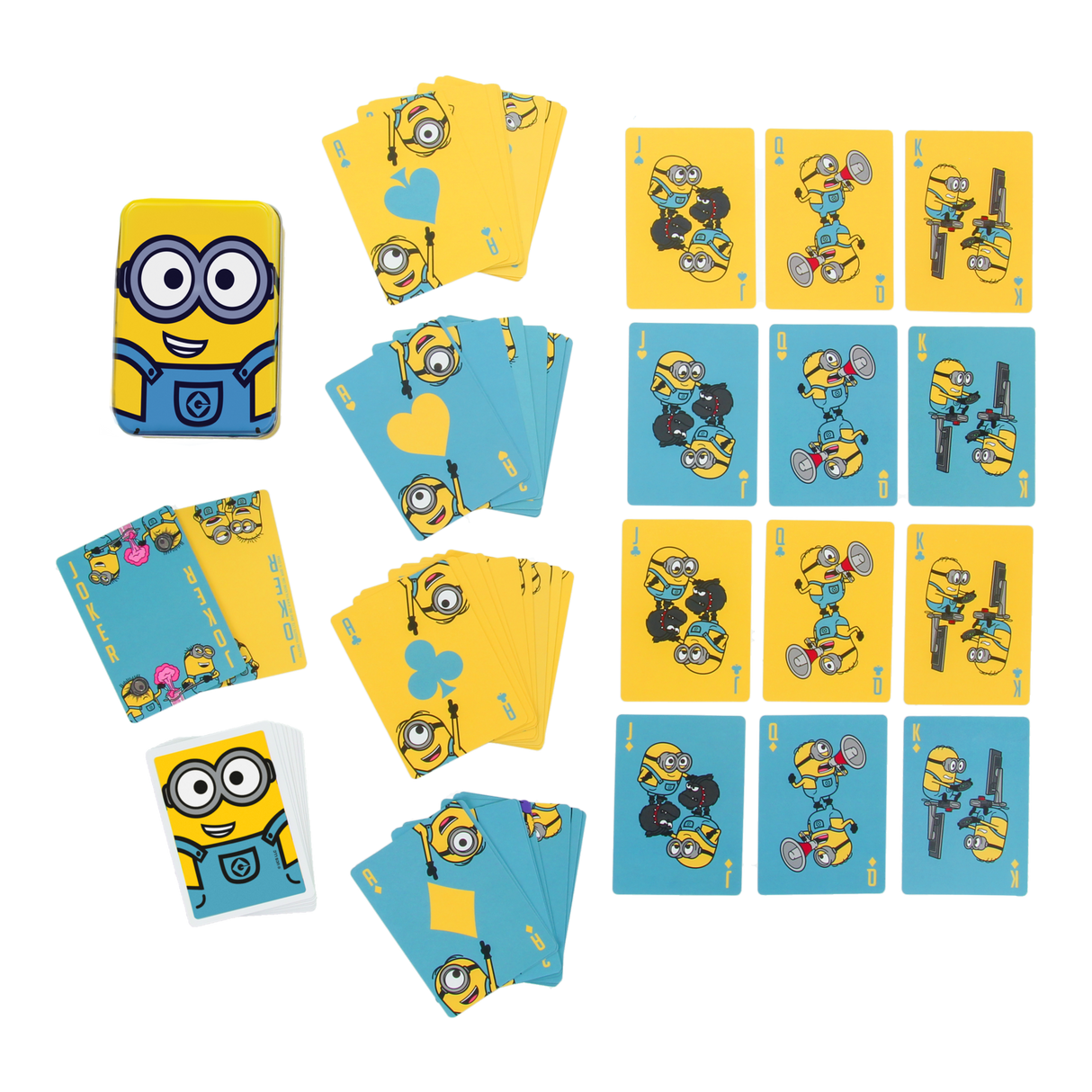Carti de joc model Minions 52 + 2 cutie metalica multicolor licenta oficiala Illumination - Joc de carti