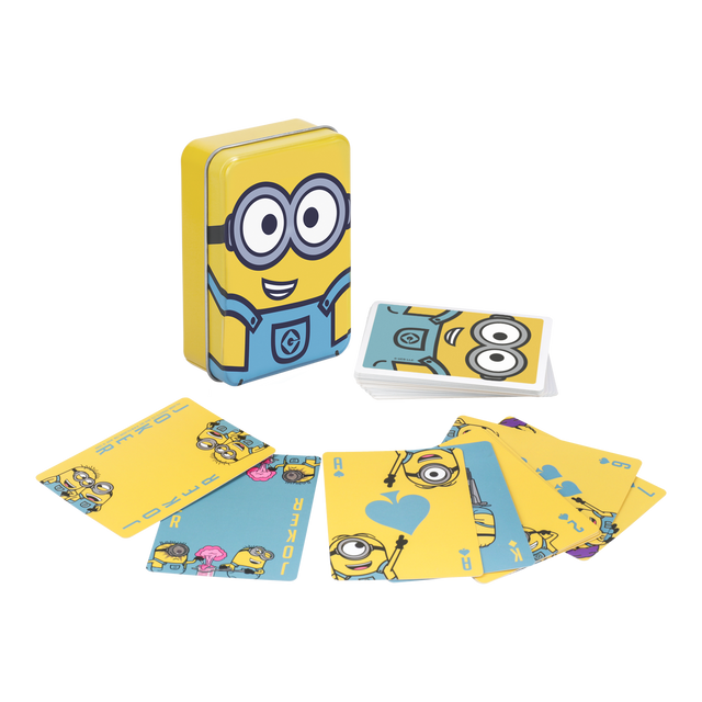 Carti de joc model Minions 52 + 2 cutie metalica multicolor licenta oficiala Illumination - Joc de carti