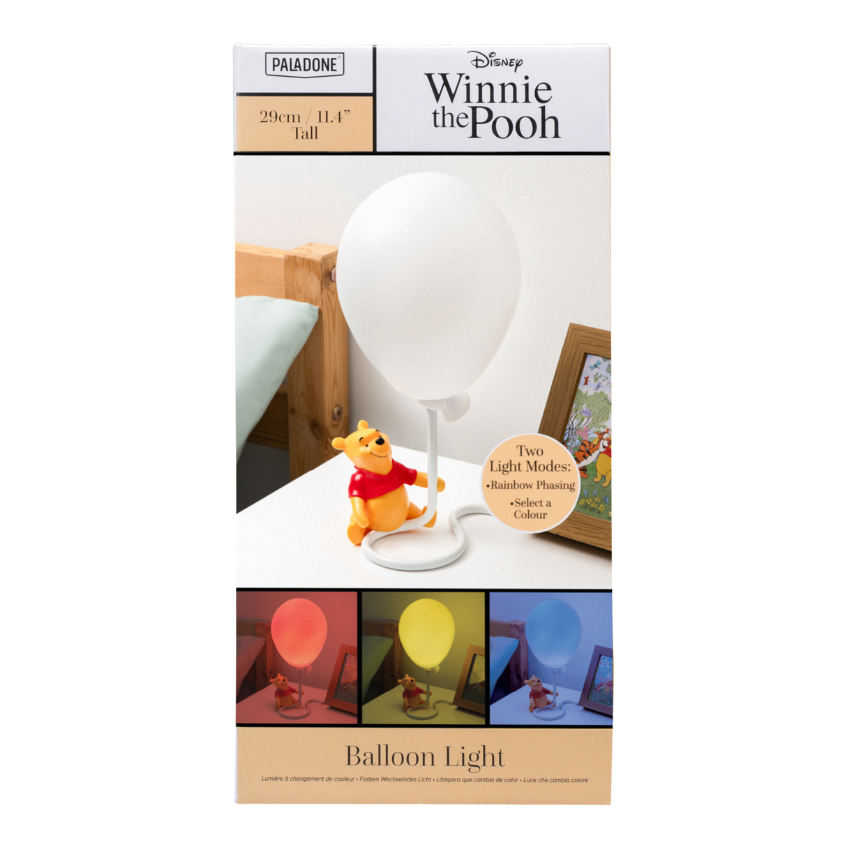 Lampa decorativa model Winnie the Pooh cu balon de veghe noptiera birou sau gaming decoratiune luminoasa LED 29 cm 3
