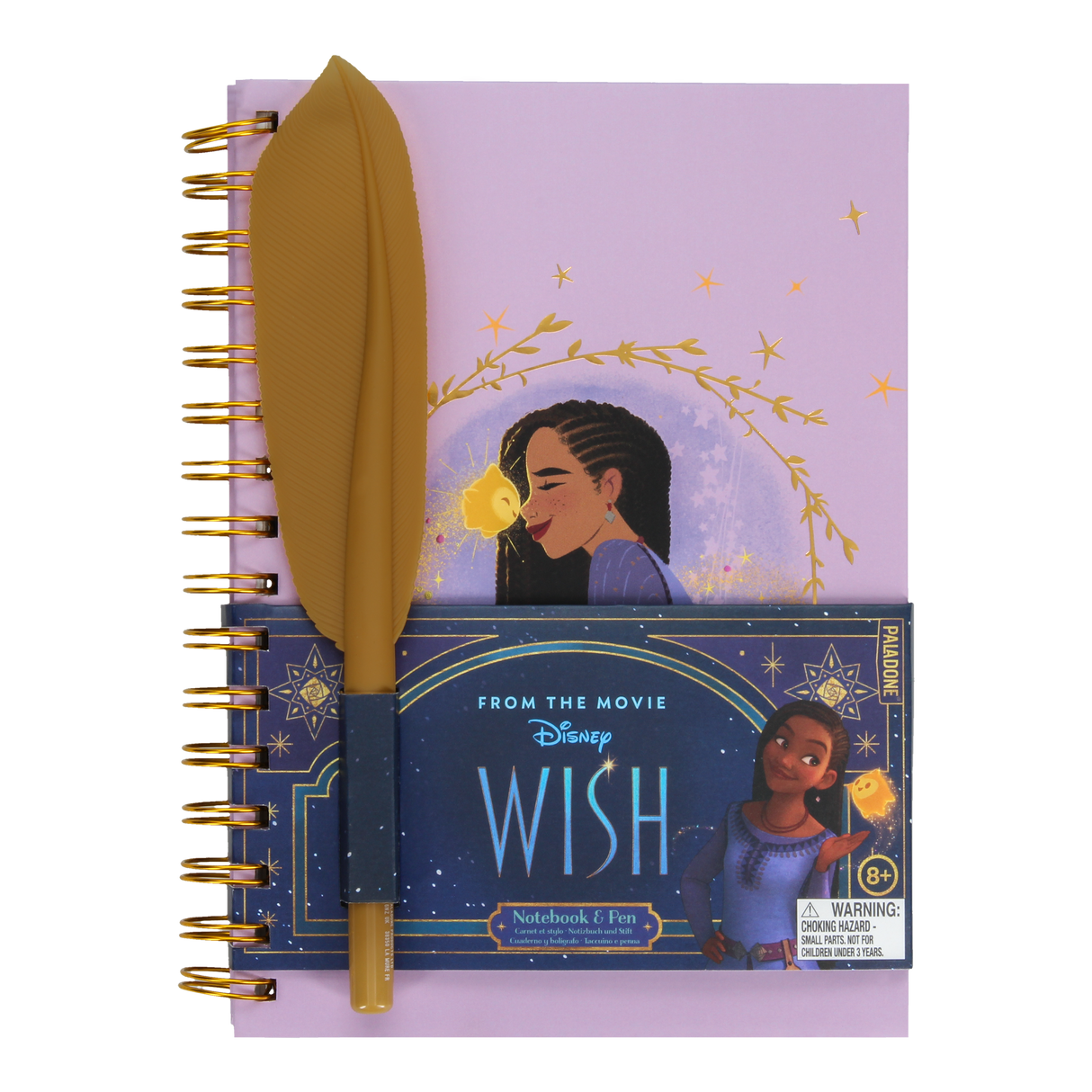 Set Agenda cu pix model Wish marime A5 include si pix in forma de pana legare tip spirala licenta oficiala Disney