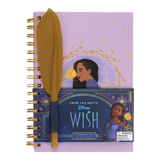 Set Agenda cu pix model Wish marime A5 include si pix in forma de pana legare tip spirala licenta oficiala Disney