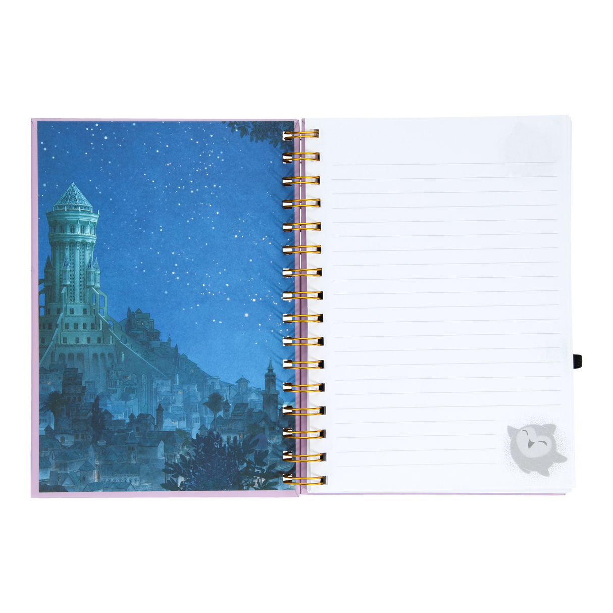 Set Agenda cu pix model Wish marime A5 include si pix in forma de pana legare tip spirala licenta oficiala Disney