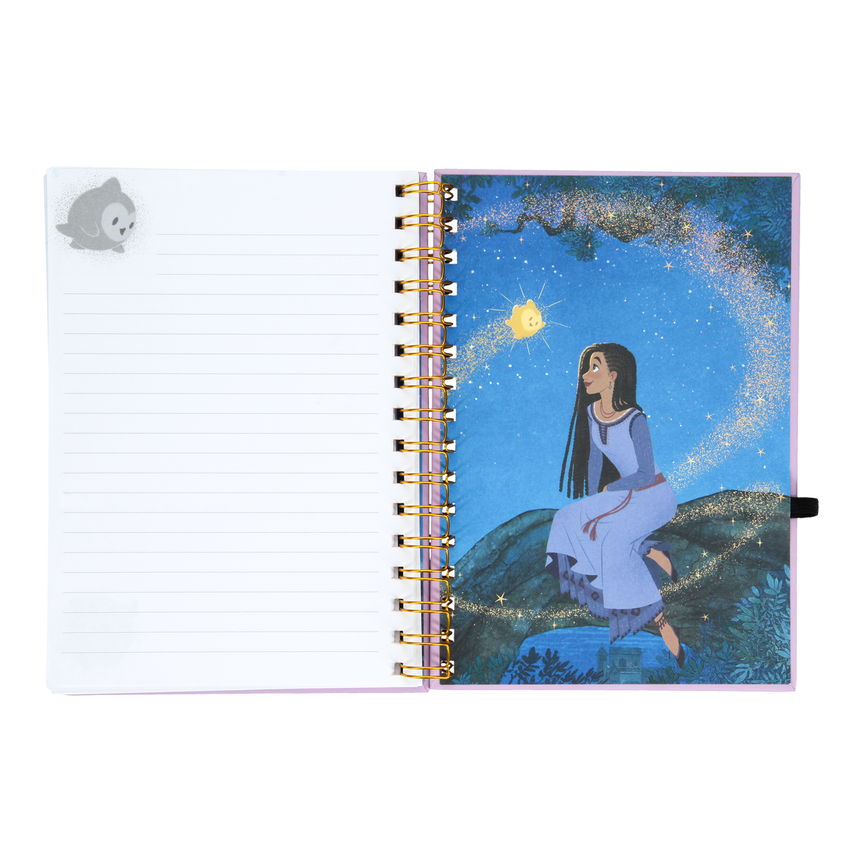 Set Agenda cu pix model Wish marime A5 include si pix in forma de pana legare tip spirala licenta oficiala Disney