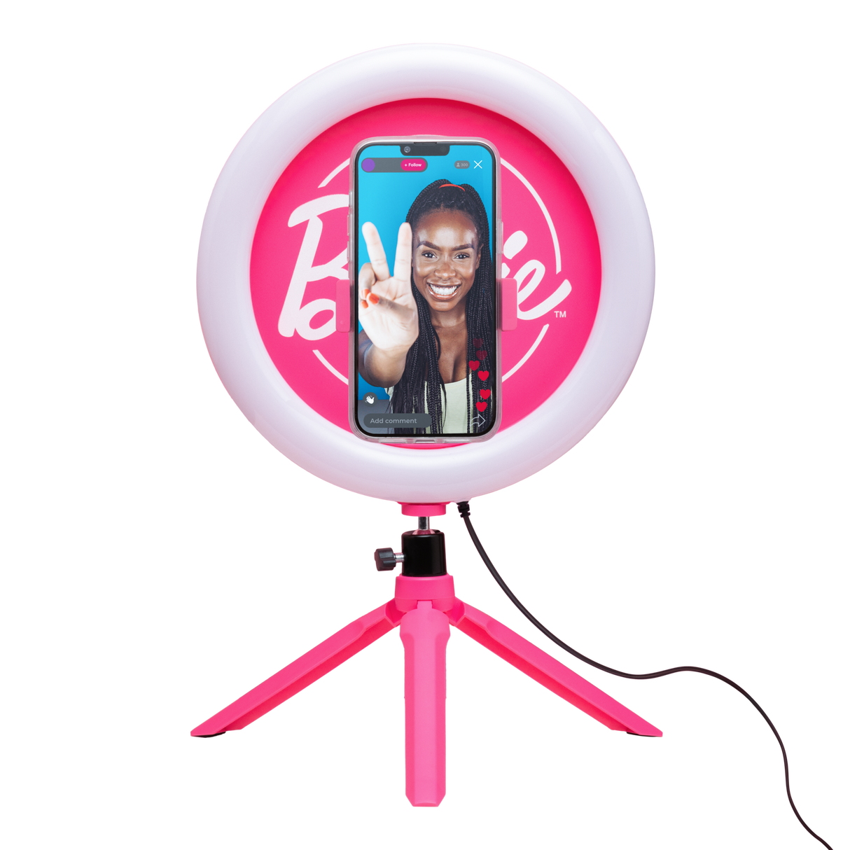 Lampa circulara model Barbie pentru selfie make-up streaming si foto/video diametru 25.9cm semn luminos LED NEON forma