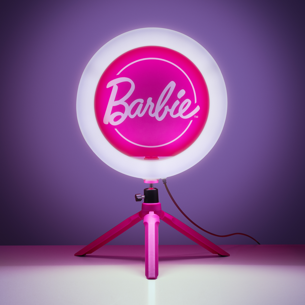 Lampa circulara model Barbie pentru selfie make-up streaming si foto/video diametru 25.9cm semn luminos LED NEON forma