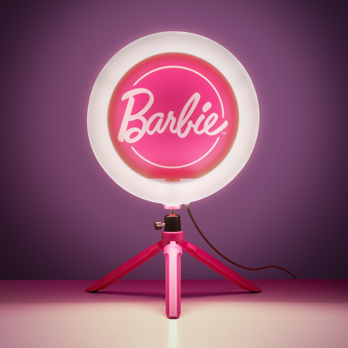 Lampa circulara model Barbie pentru selfie make-up streaming si foto/video diametru 25.9cm semn luminos LED NEON forma