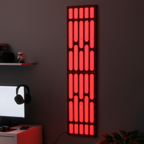 Panouri luminoase LED model Death Star - Star Wars inteligente Alb si Rosu sincronizare muzica USB licenta Lucas Film