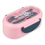 Cutie pentru pranz model Hello Kitty caserola bento cu capac si tacamuri 2 compartimente licenta oficiala Sanrio - Cutie