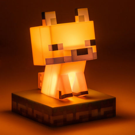 Lampa decorativa model FOX - Minecraft de veghe noptiera birou sau gaming 10cm decoratiune luminoasa LED forma 3D