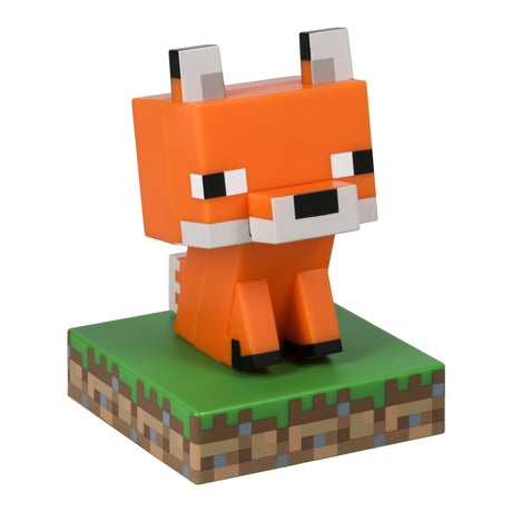 Lampa decorativa model FOX - Minecraft de veghe noptiera birou sau gaming 10cm decoratiune luminoasa LED forma 3D