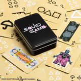 Carti de joc model Squid Game 52 + 2 cutie metalica multicolor licenta oficiala Netflix - Joc de carti