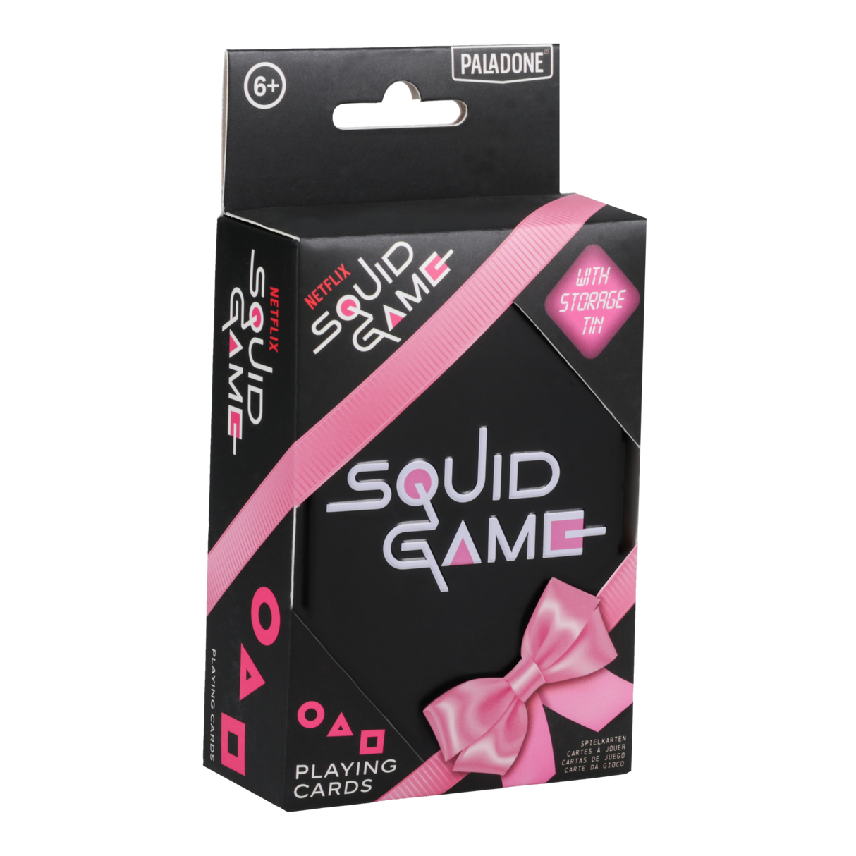 Carti de joc model Squid Game 52 + 2 cutie metalica multicolor licenta oficiala Netflix - Joc de carti