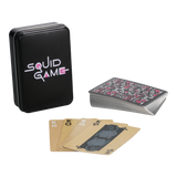 Carti de joc model Squid Game 52 + 2 cutie metalica multicolor licenta oficiala Netflix - Joc de carti