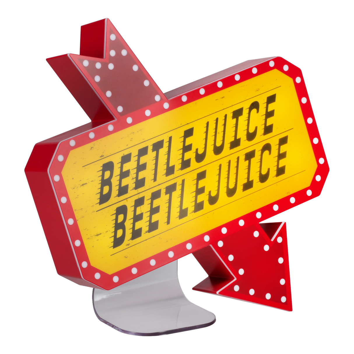 Lampa decorativa model Beetlejuice de veghe noptiera birou sau gaming semn luminos LED forma logo 25 cm licenta