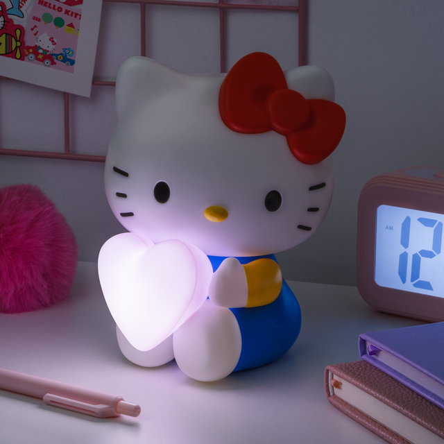 Lampa decorativa model Hello Kitty de veghe noptiera birou sau gaming decoratiune luminoasa LED forma 3D licenta Sanrio