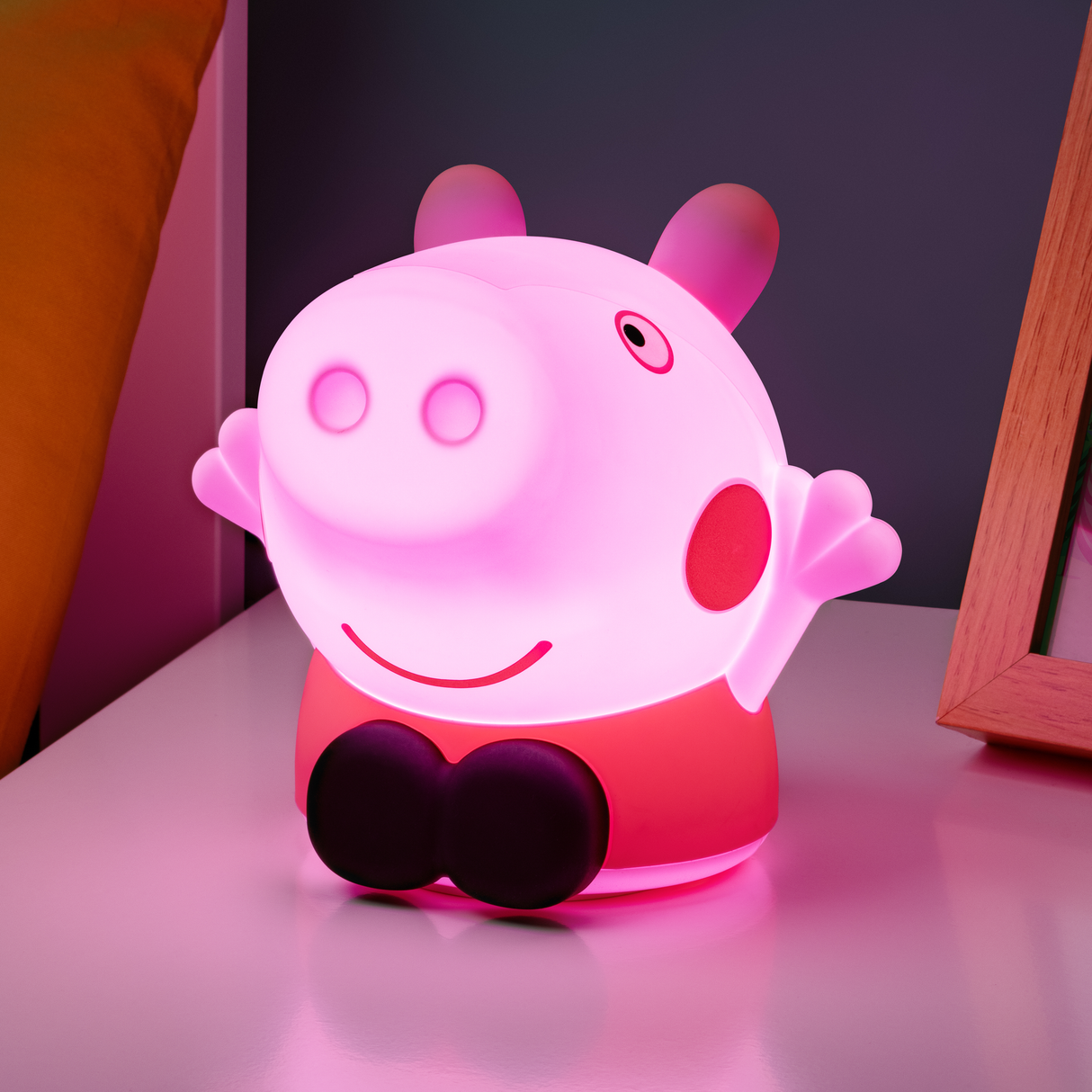 Lampa de veghe pentru copii model Peppa Pig portabila forma 3D baterie reincarcabila Silicon Non-toxic control