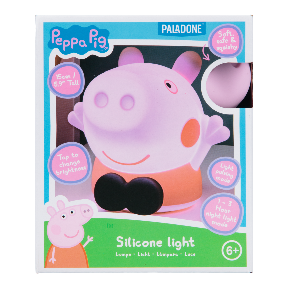 Lampa de veghe pentru copii model Peppa Pig portabila forma 3D baterie reincarcabila Silicon Non-toxic control