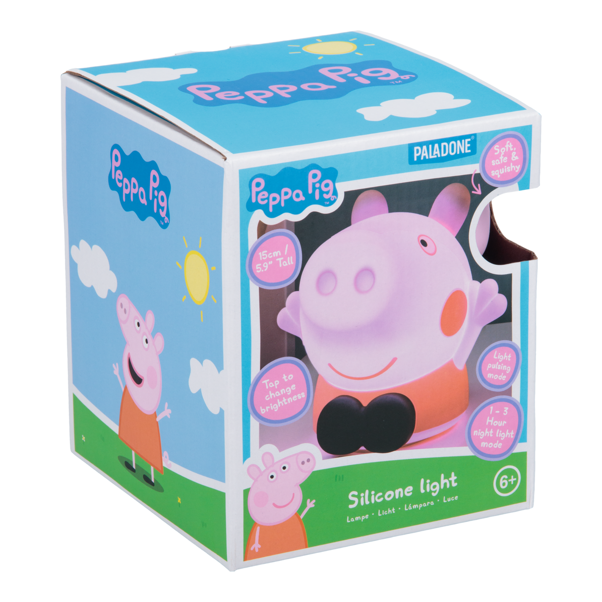 Lampa de veghe pentru copii model Peppa Pig portabila forma 3D baterie reincarcabila Silicon Non-toxic control