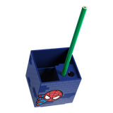 Organizator de birou model Spiderman 4 compartimente 24 aranjari posibile accesoriu ascutitoare multicolor ideal