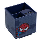 Organizator de birou model Spiderman 4 compartimente 24 aranjari posibile accesoriu ascutitoare multicolor ideal