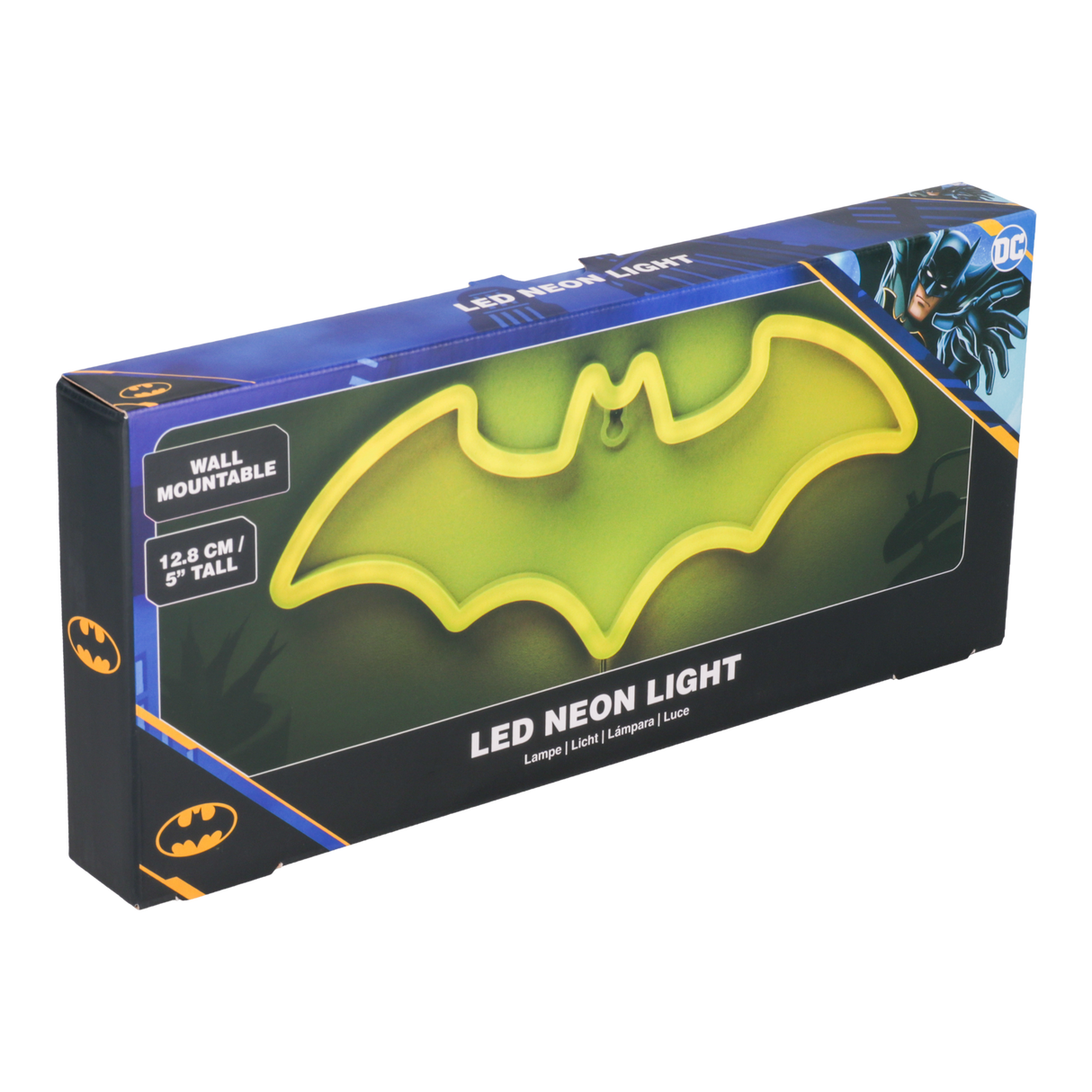 Lampa decorativa model Batman de veghe noptiera birou sau gaming semn luminos LED NEON forma logo inaltime 12.8cm