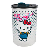 Cana termica de voiaj model Hello Kitty capacitate 350 ml INOX alb-multicolor protectie anti-scurgere licenta oficiala