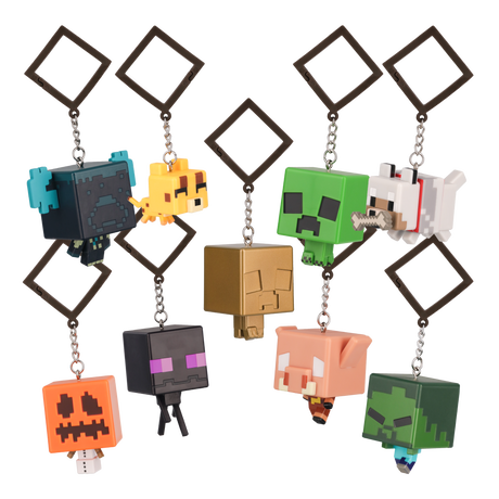 Breloc model personaj Minecraft seria 2 pachet surpriza figurina rucsac 9 modele licenta oficiala Mojang - Breloc