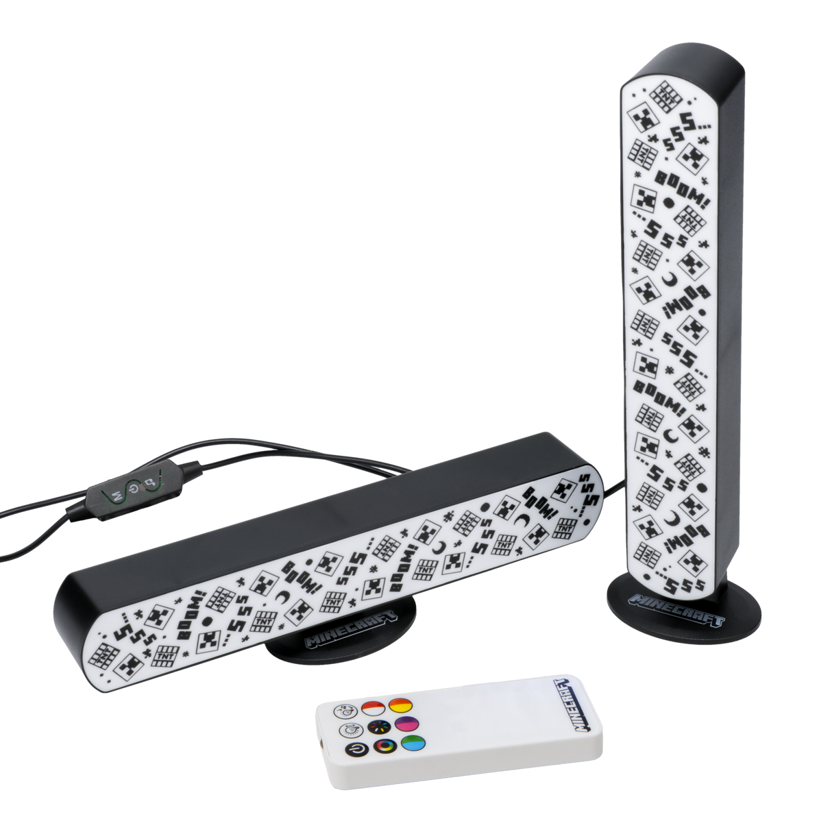 Set 2 buc bara LED model Minecraft multi-color telecomanda orizontal/vertical reactive la muzica 25cm licenta oficiala