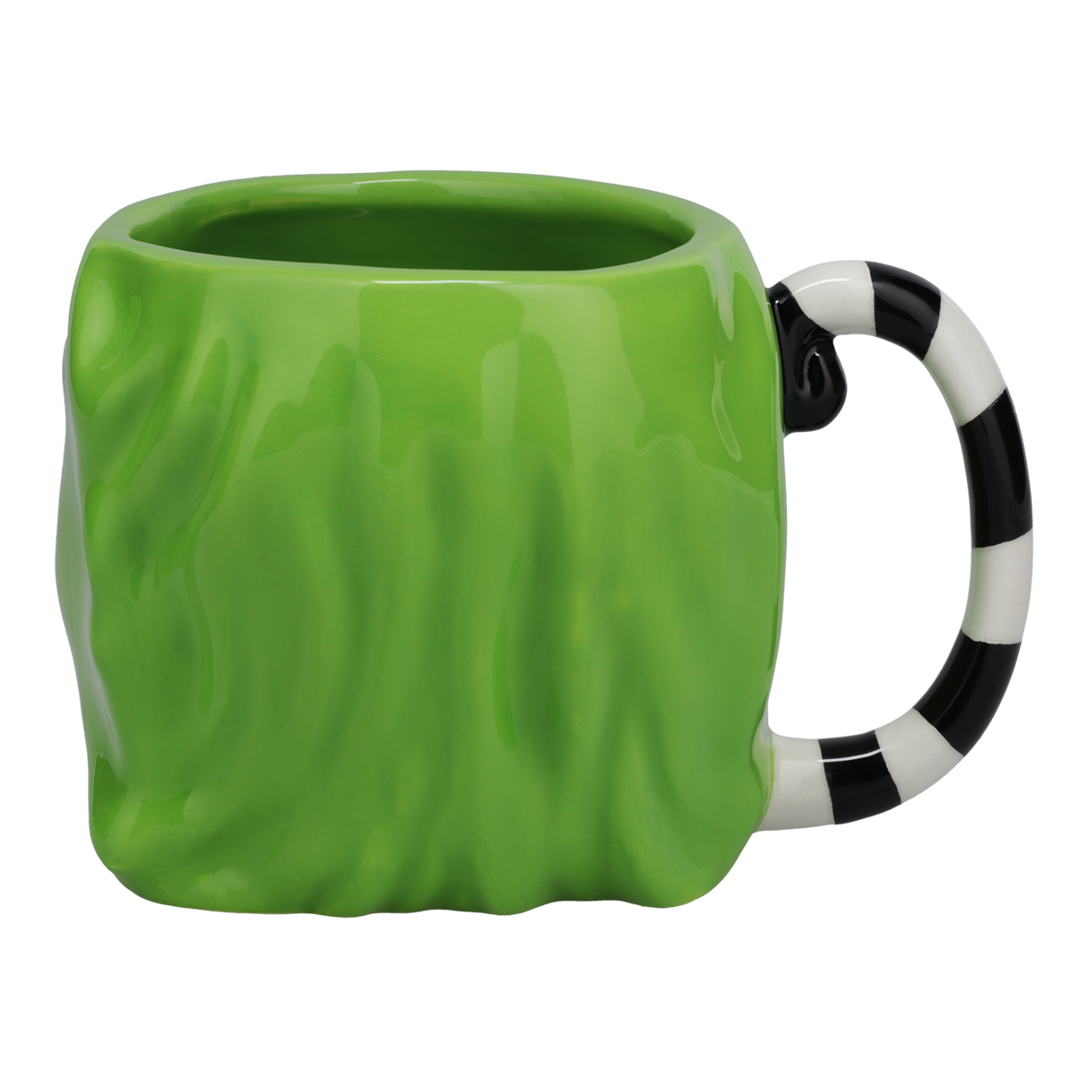 Cana ceramica model Beetlejuice efect 3D alb-verde Capacitate 650ml licenta Warner Bros - Cana