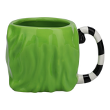 Cana ceramica model Beetlejuice efect 3D alb-verde Capacitate 650ml licenta Warner Bros - Cana