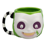 Cana ceramica model Beetlejuice efect 3D alb-verde Capacitate 650ml licenta Warner Bros - Cana