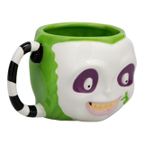 Cana ceramica model Beetlejuice efect 3D alb-verde Capacitate 650ml licenta Warner Bros - Cana