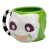 Cana ceramica model Beetlejuice efect 3D alb-verde Capacitate 650ml licenta Warner Bros - Cana