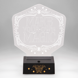 Lampa decorativa model Wicked de veghe noptiera birou sau gaming portabila semn luminos LED forma logo diametru 16cm