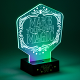 Lampa decorativa model Wicked de veghe noptiera birou sau gaming portabila semn luminos LED forma logo diametru 16cm