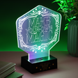 Lampa decorativa model Wicked de veghe noptiera birou sau gaming portabila semn luminos LED forma logo diametru 16cm