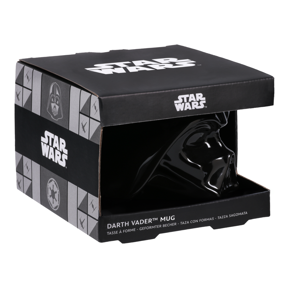 Cana ceramica model Darth Vader - Star Wars efect 3D negru Capacitate 385ml licenta oficiala LucasFilm - Cana