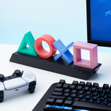 Lampa decorativa model PlayStation noptiera birou sau gaming semn luminos LED multicolor forma logo 3D licenta oficiala