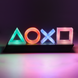 Lampa decorativa model PlayStation noptiera birou sau gaming semn luminos LED multicolor forma logo 3D licenta oficiala
