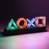 Lampa decorativa model PlayStation noptiera birou sau gaming semn luminos LED multicolor forma logo 3D licenta oficiala