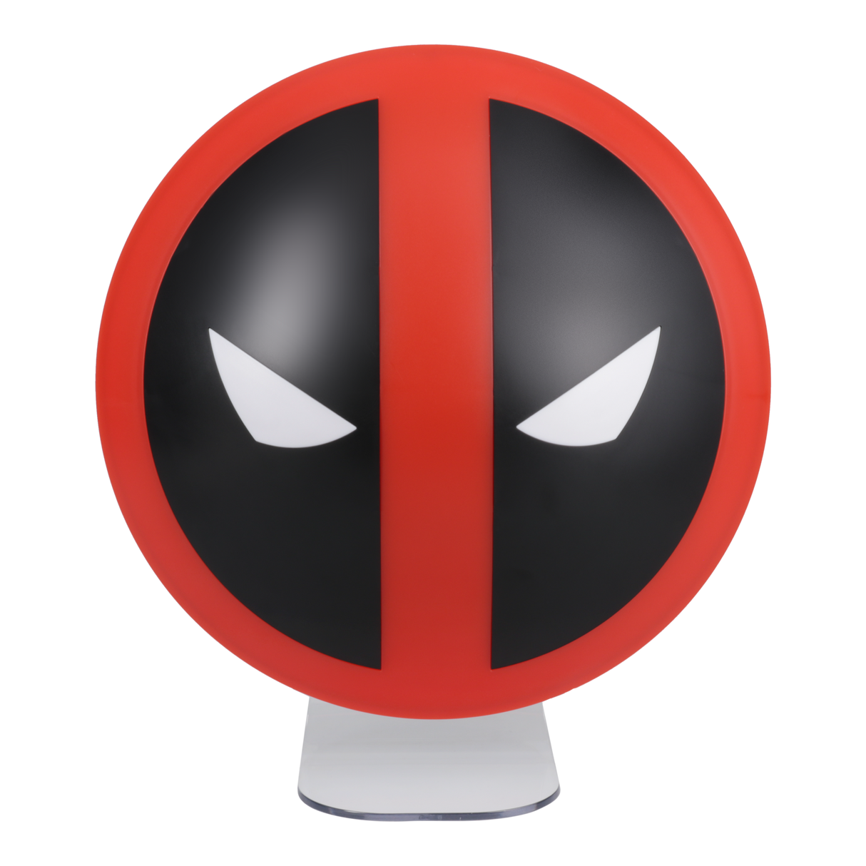 Lampa decorativa model Deadpool de veghe noptiera birou sau gaming semn luminos LED forma logo diametru 21.5cm licenta